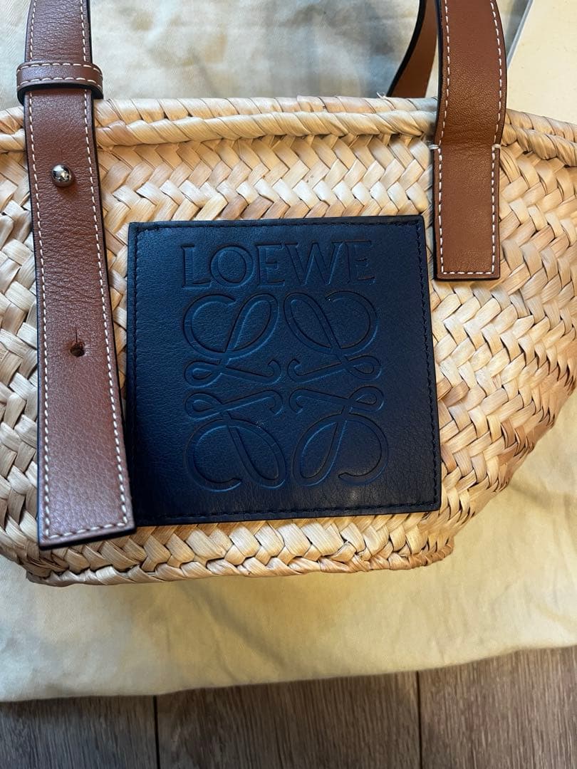ミ*i様 最終値下げ★LOEWE かごバッグ ストロー レザー