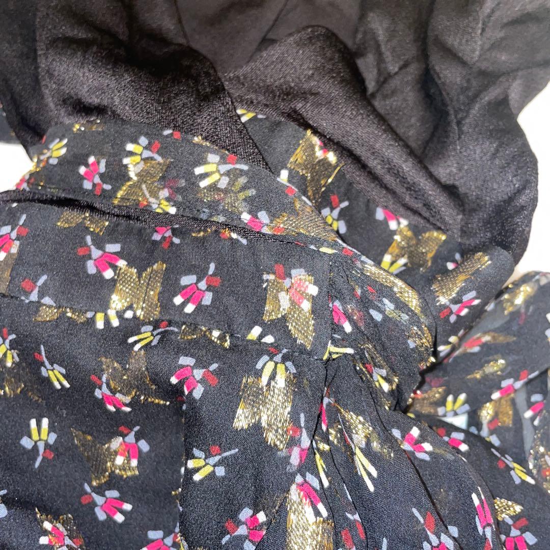 期間限定お値引き(^^)DVF 黒と花柄のロングドレス　サイズS