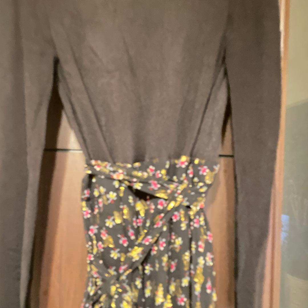 期間限定お値引き(^^)DVF 黒と花柄のロングドレス　サイズS