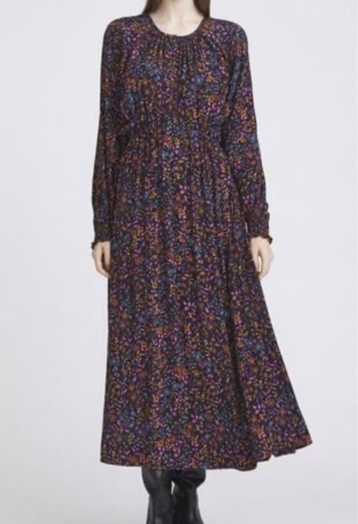 HOUSE OF LOTUS コスモスプリントギャザーワンピース