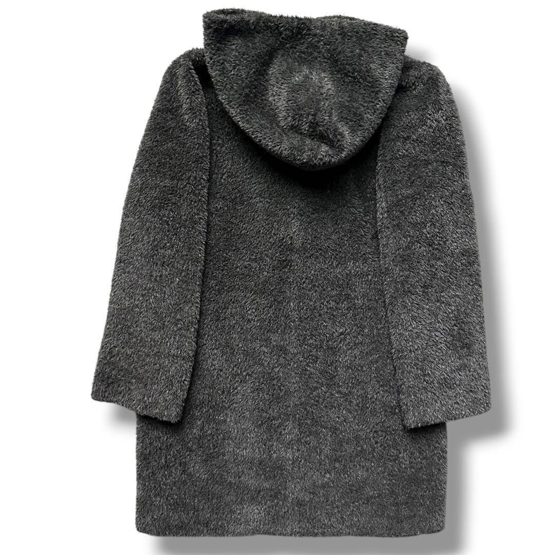 美品 マックスマーラ テディベアコート アルパカ シャギー 灰 ロング ウール