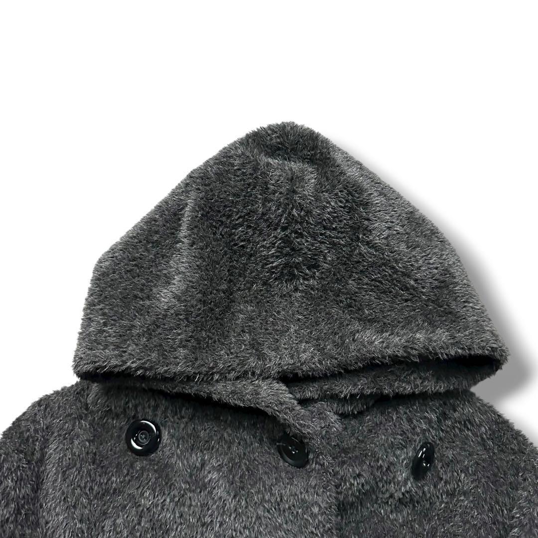 美品 マックスマーラ テディベアコート アルパカ シャギー 灰 ロング ウール