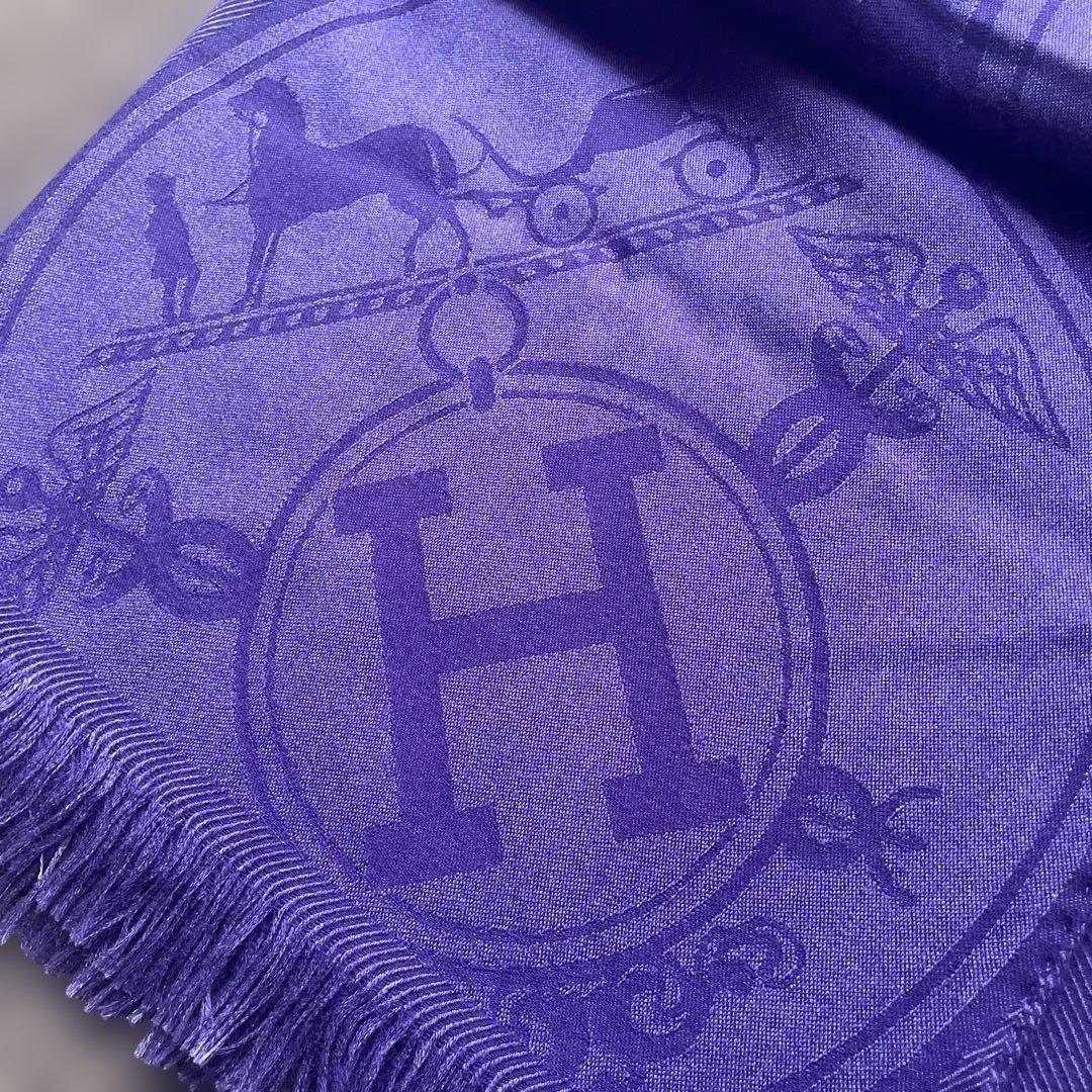 【良品】HERMÈS エルメス 大判カシミヤ シルクストール　ニュー・リブリス