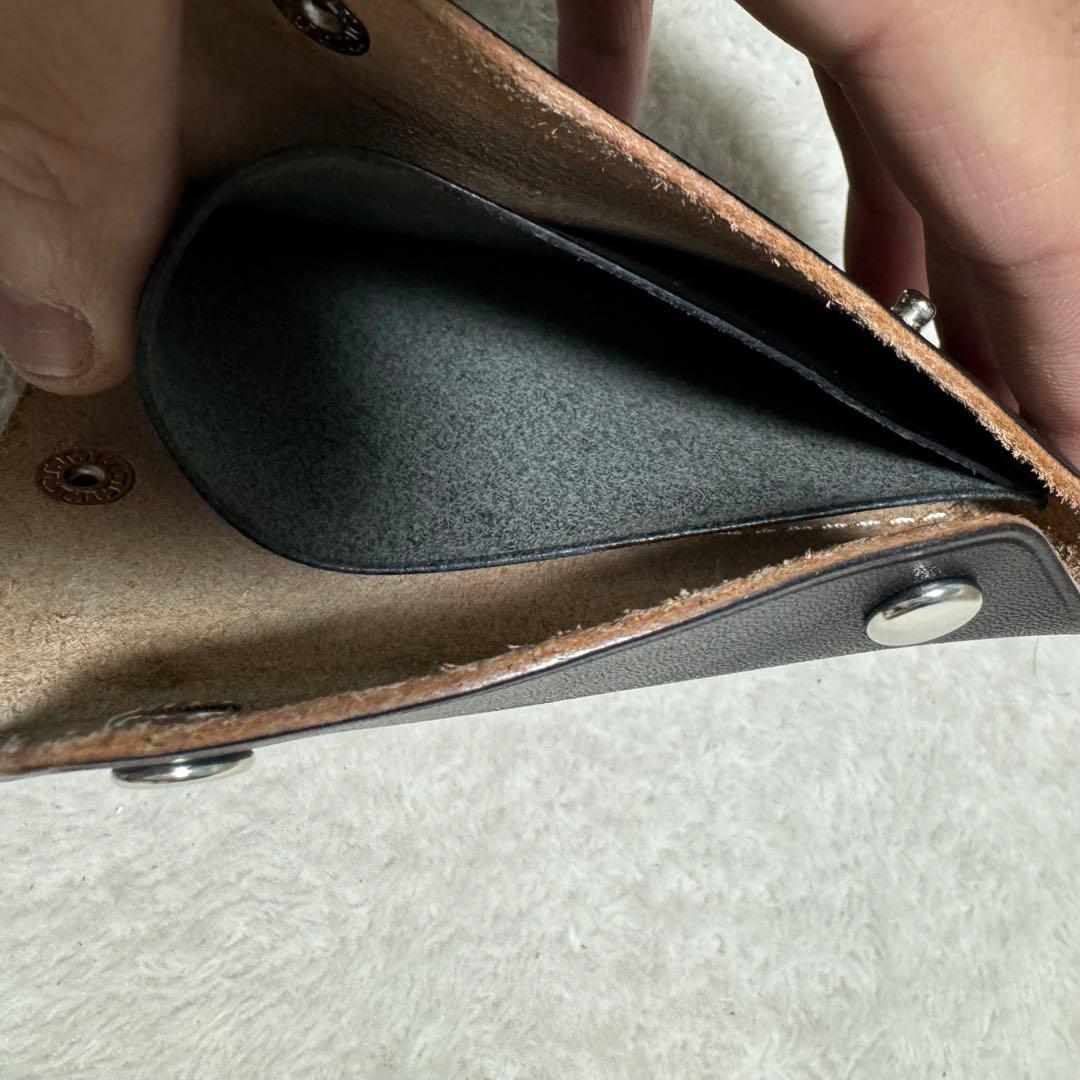 【五助屋レザー】人気✨ライダースミニウォレット改　リスシオ　茶芯　モンロー