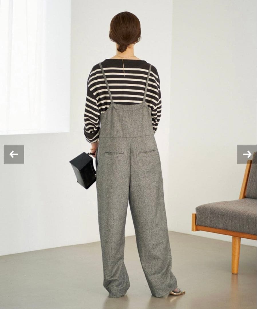 【新品】IENA ヘリンボーン　オールインワン　サロペット　オーバーオール