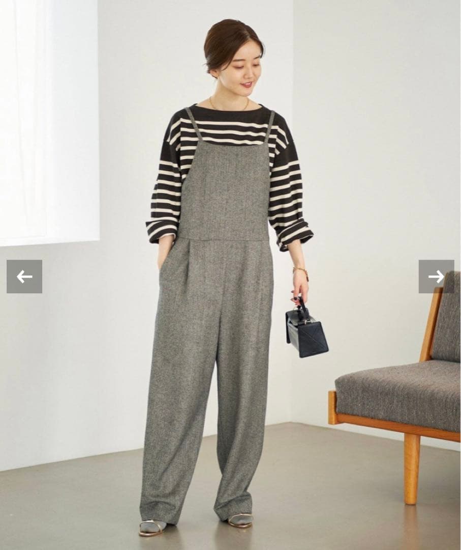 【新品】IENA ヘリンボーン　オールインワン　サロペット　オーバーオール