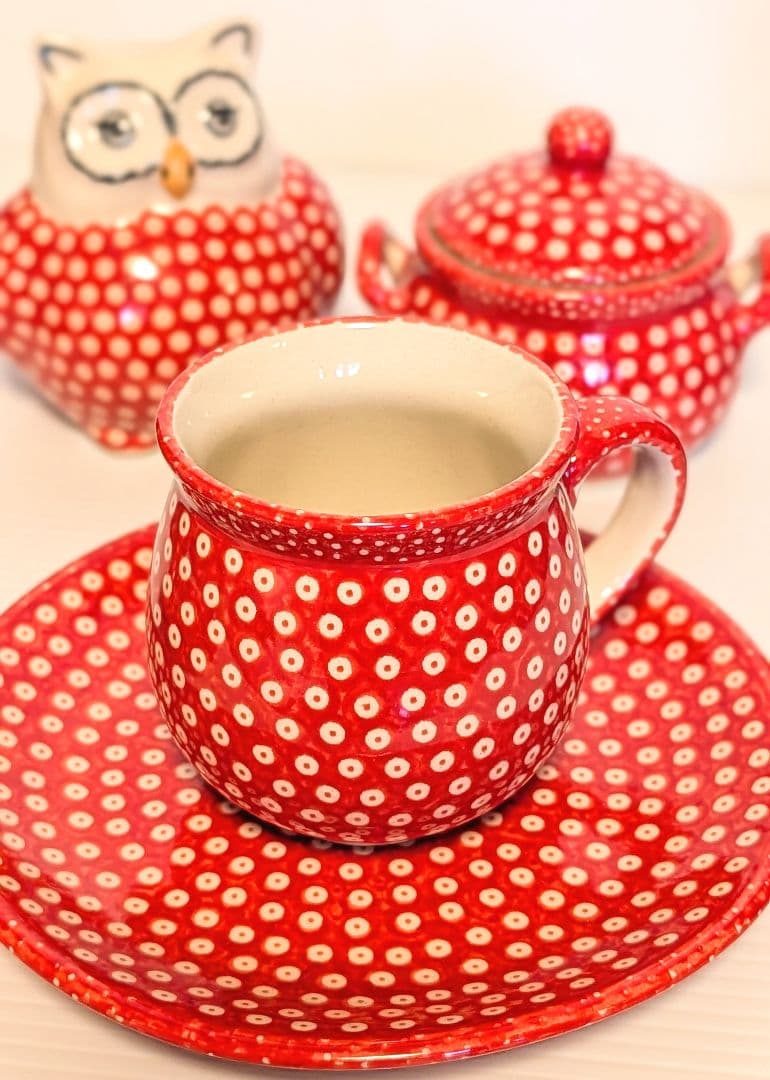 ポーリッシュポタリー 赤 セット