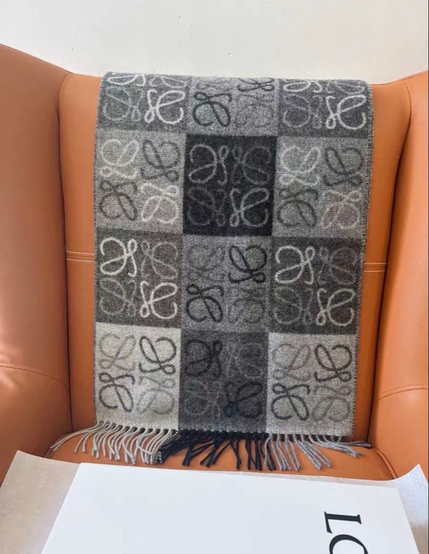 LOEWE ロエベ マフラー アナグラム 180×40 ウール×カシミヤ