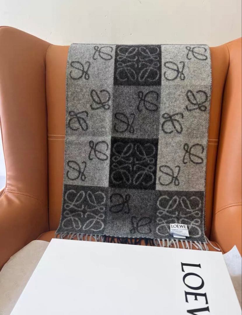 LOEWE ロエベ マフラー アナグラム 180×40 ウール×カシミヤ