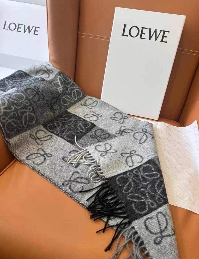 LOEWE ロエベ マフラー アナグラム 180×40 ウール×カシミヤ