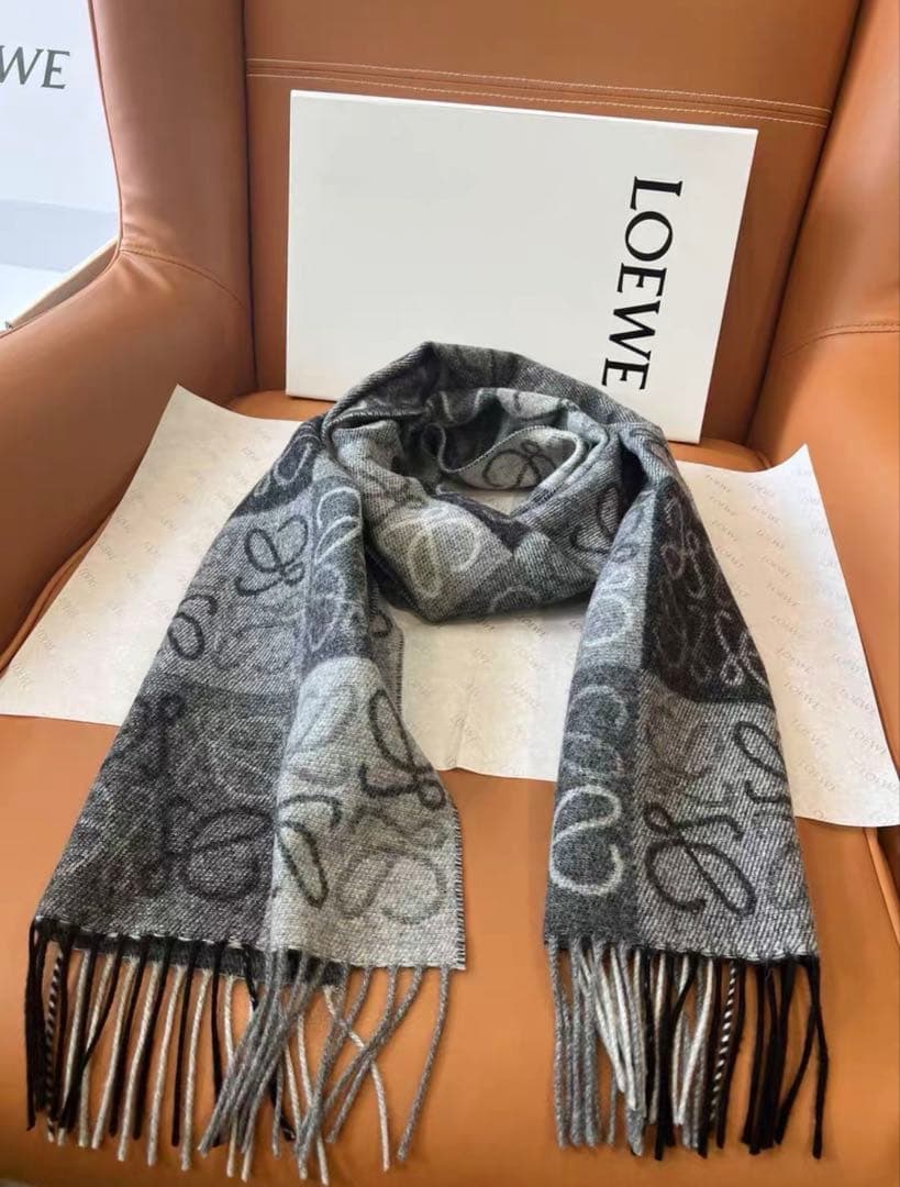 LOEWE ロエベ マフラー アナグラム 180×40 ウール×カシミヤ