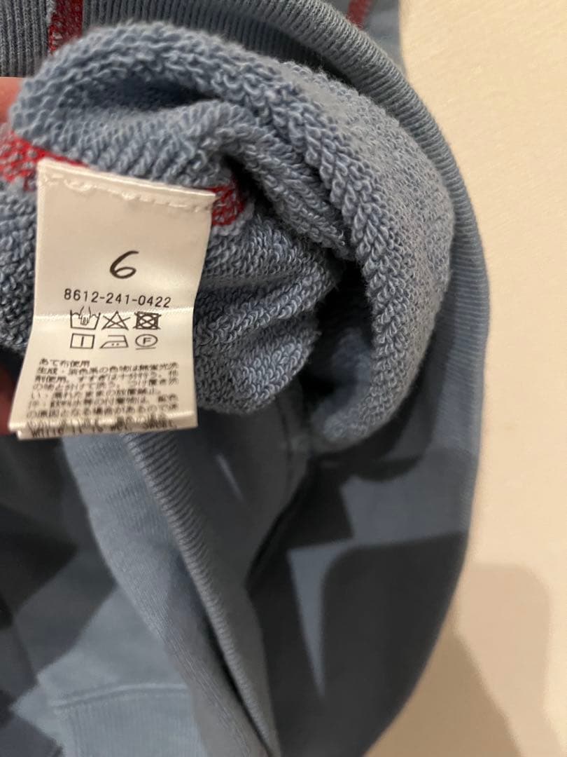 美品6(ROKU)コットンウラケ カラーステッチ クルーネック プルオーバー