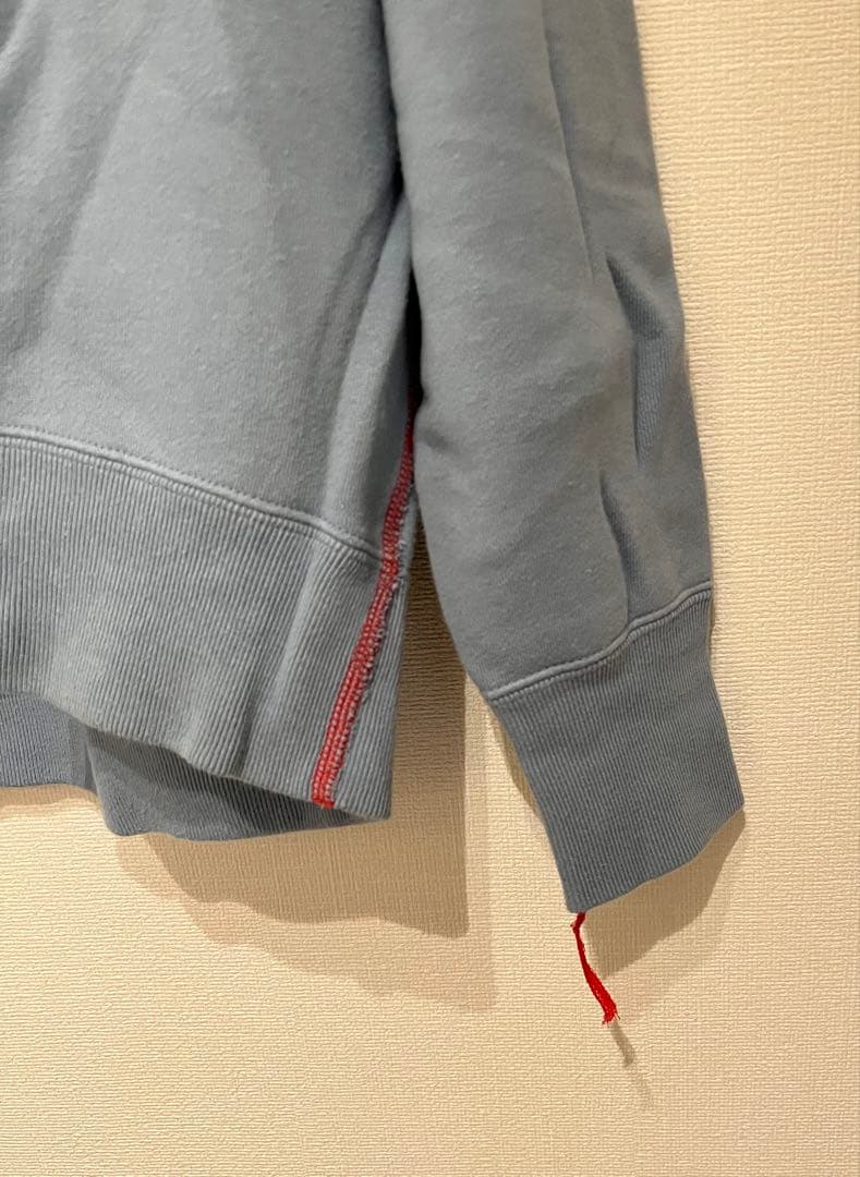 美品6(ROKU)コットンウラケ カラーステッチ クルーネック プルオーバー