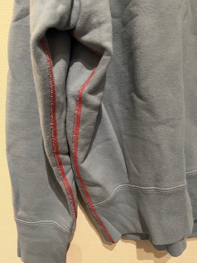 美品6(ROKU)コットンウラケ カラーステッチ クルーネック プルオーバー