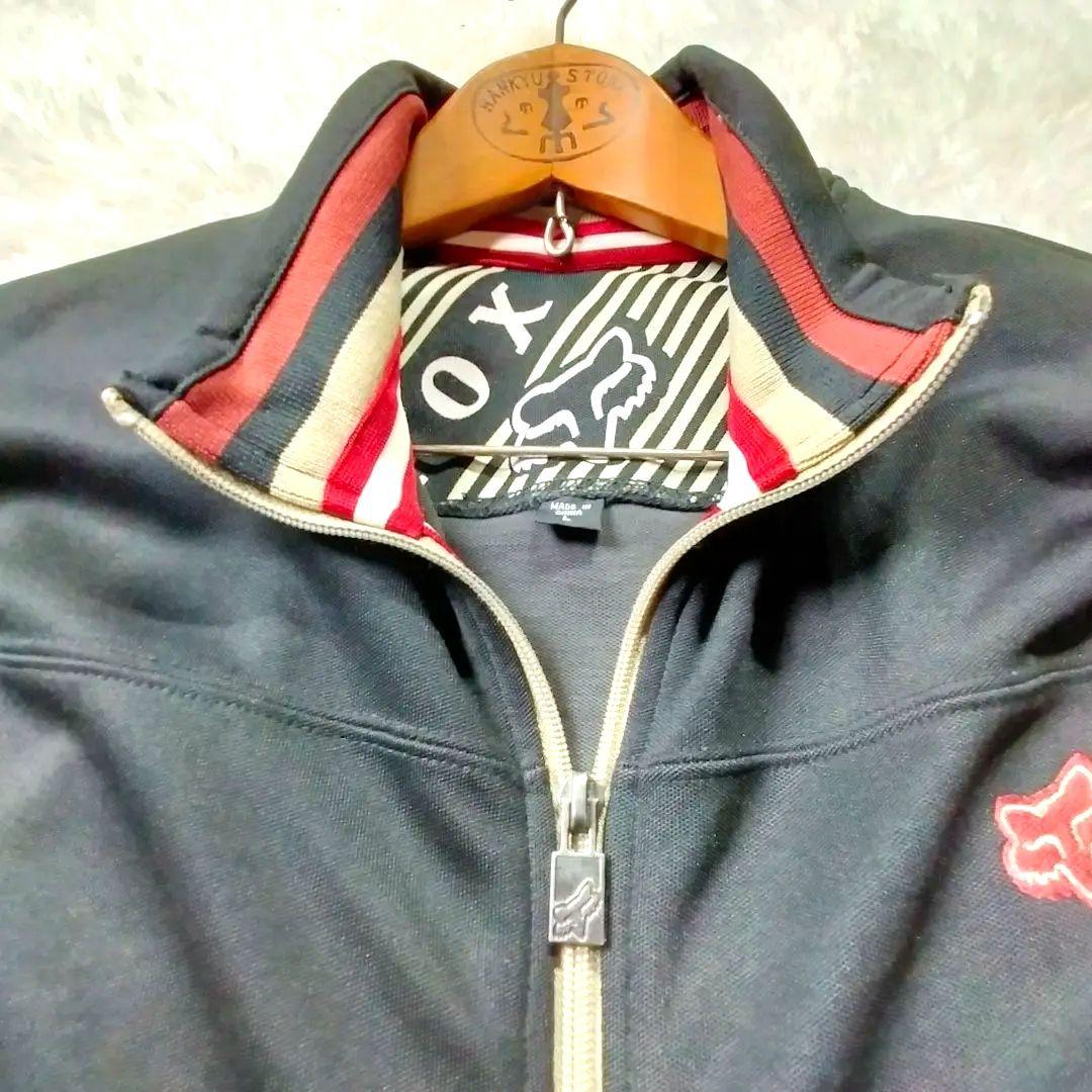 【美品】FOX RACING ジップアップジャージ　刺繍ロゴ入り　刺繍ワッペン