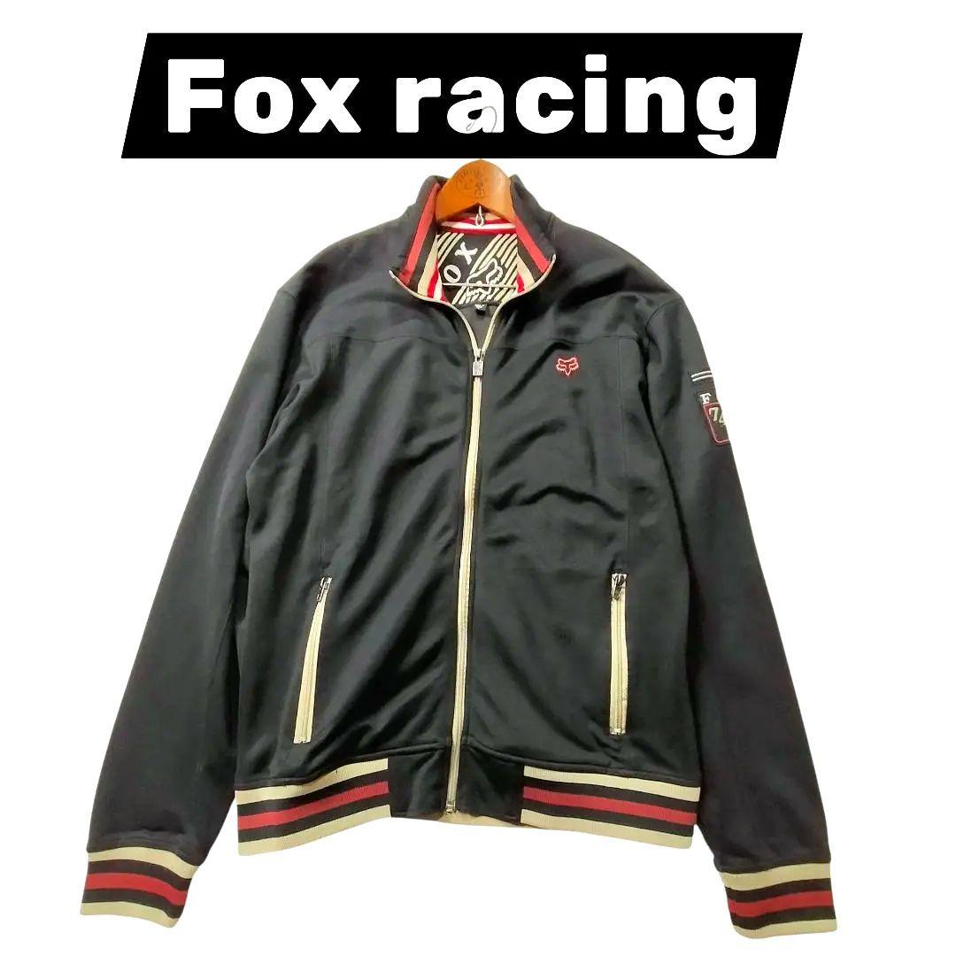 【美品】FOX RACING ジップアップジャージ　刺繍ロゴ入り　刺繍ワッペン