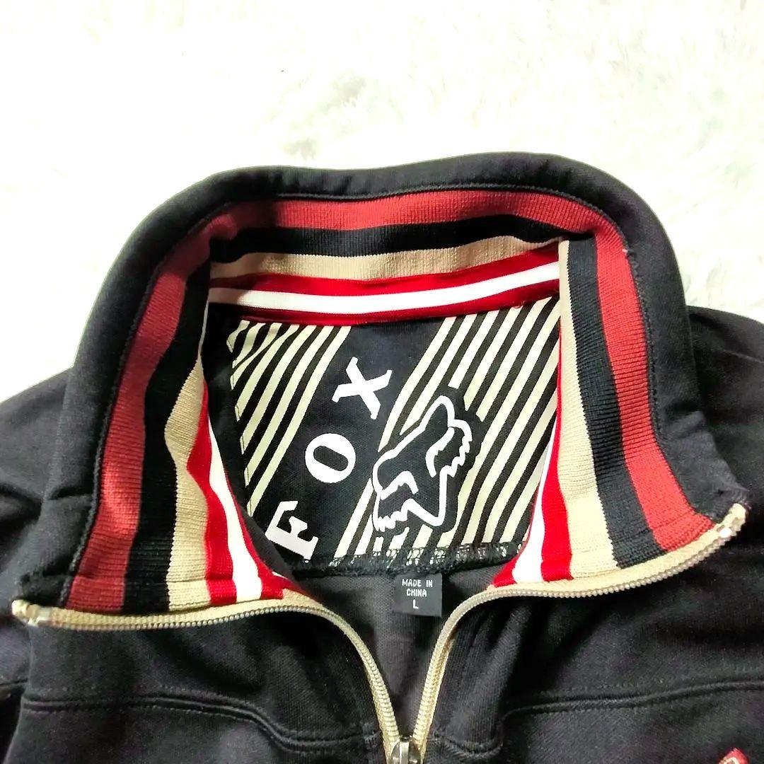 【美品】FOX RACING ジップアップジャージ　刺繍ロゴ入り　刺繍ワッペン