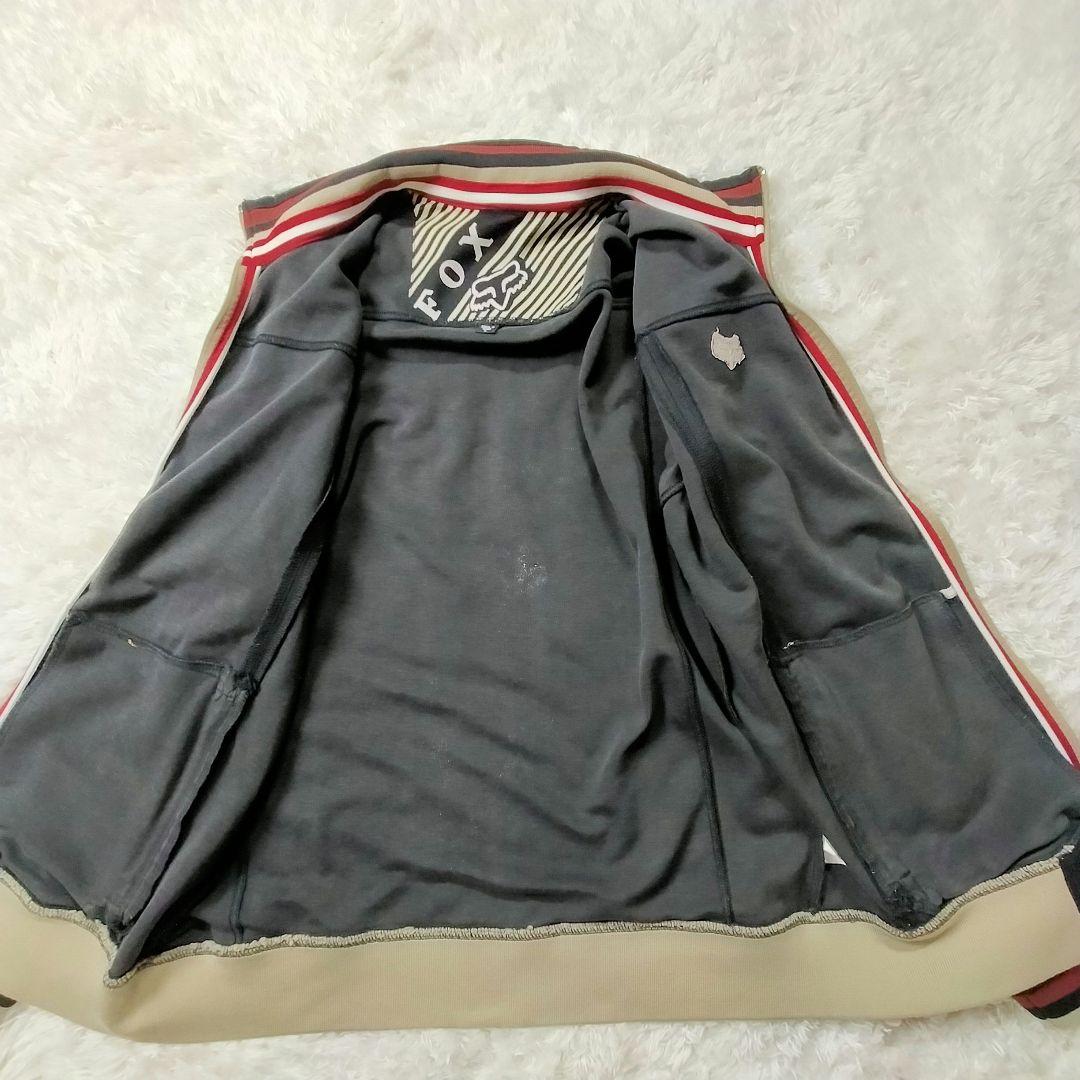 【美品】FOX RACING ジップアップジャージ　刺繍ロゴ入り　刺繍ワッペン
