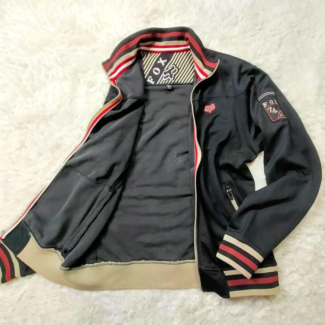 【美品】FOX RACING ジップアップジャージ　刺繍ロゴ入り　刺繍ワッペン