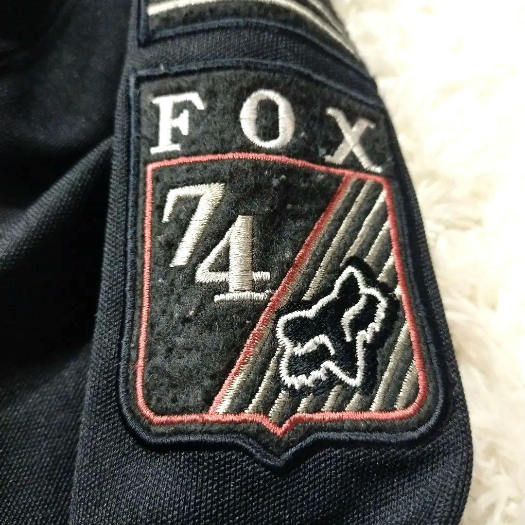 【美品】FOX RACING ジップアップジャージ　刺繍ロゴ入り　刺繍ワッペン