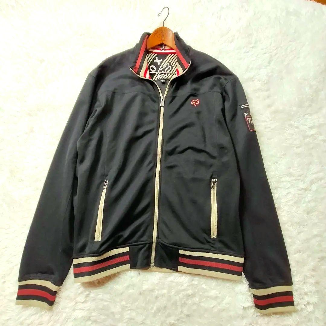 【美品】FOX RACING ジップアップジャージ　刺繍ロゴ入り　刺繍ワッペン