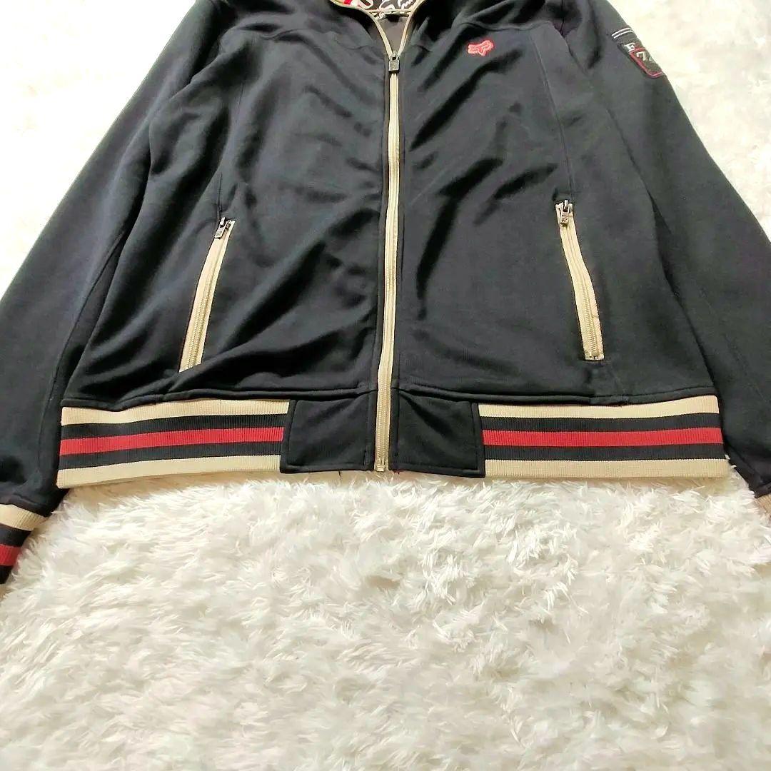 【美品】FOX RACING ジップアップジャージ　刺繍ロゴ入り　刺繍ワッペン