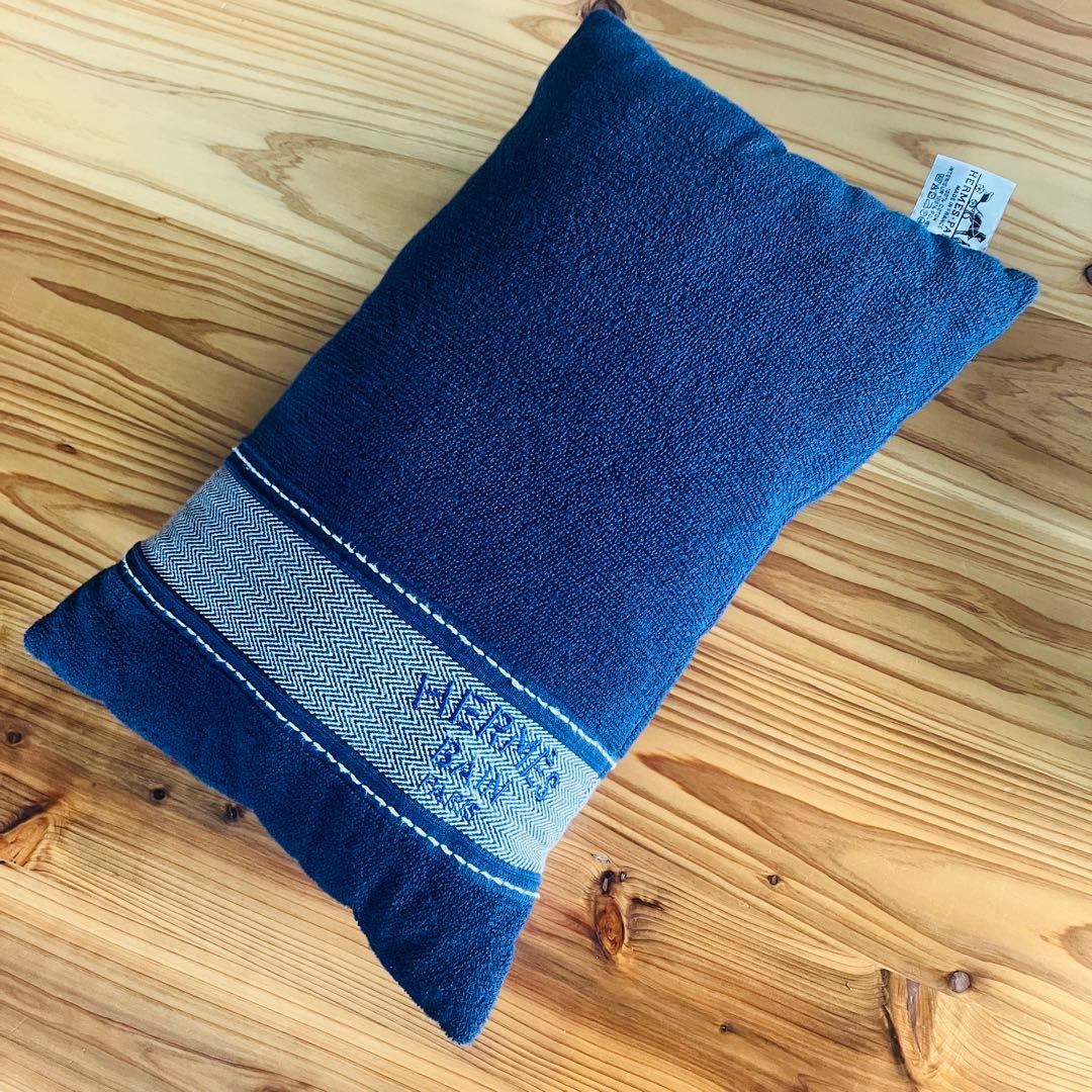 美品　エルメス ピロー ビーチ 枕 ヨッティング ビーチ クッション ブルー