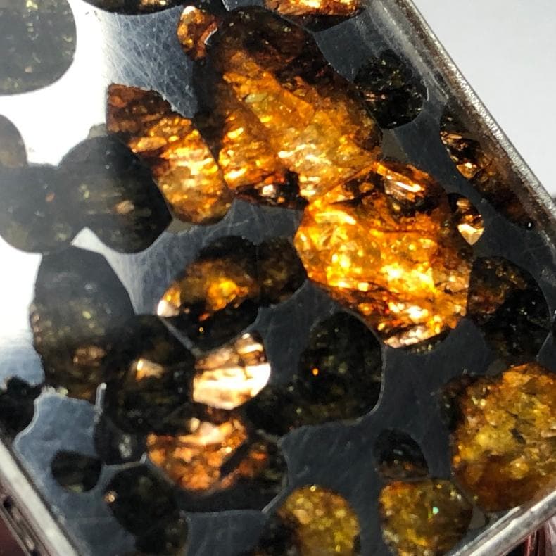 パラサイト隕石 　ペンダント　石鉄隕石　セリコ隕石 925銀