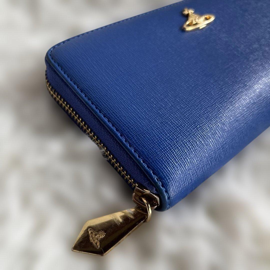 り*♡様 ヴィヴィアン・ウエストウッド　青の長財布 ジッパー　中古　まだまだ使え