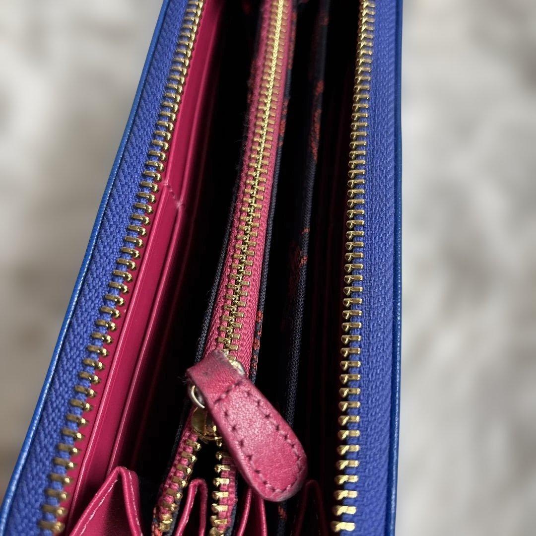 り*♡様 ヴィヴィアン・ウエストウッド　青の長財布 ジッパー　中古　まだまだ使え