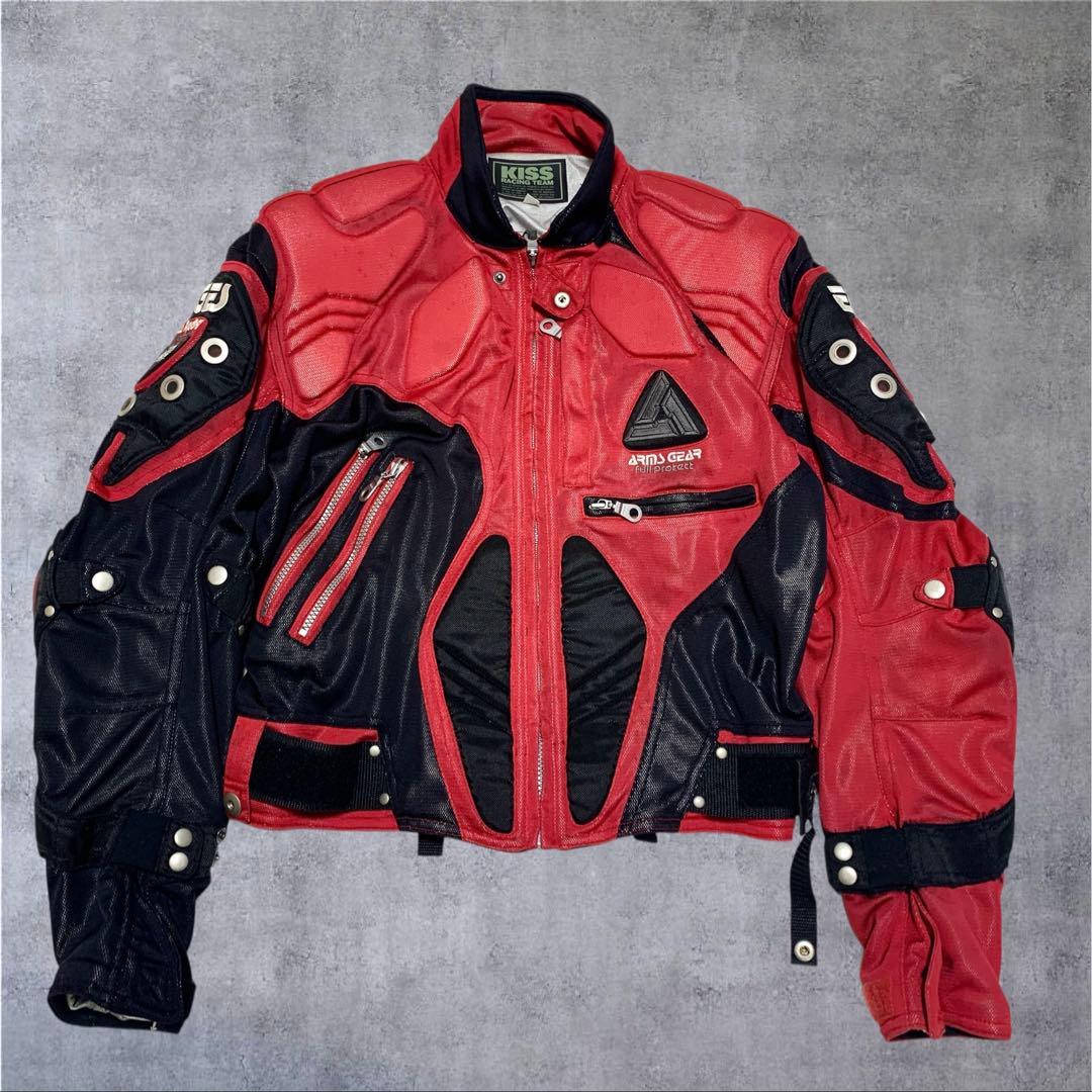希少 KISS RACING ライダースジャケット 当時物 LL バイク