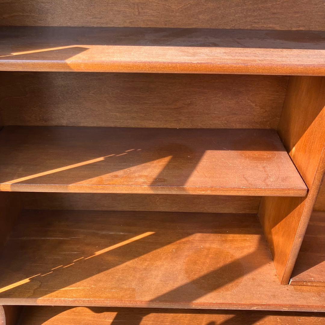 アンティーク 木製ガラス観音開き扉キャビネット 壁掛けラック コレクションケース