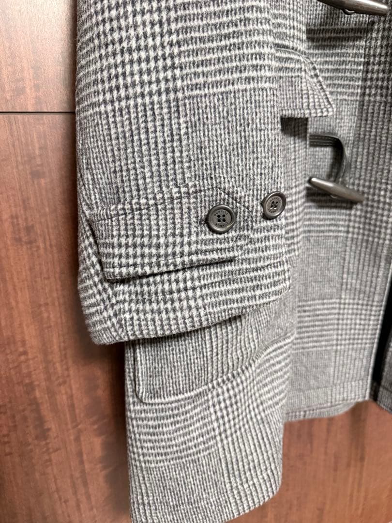 ダンヒル　グレー系チェック柄 ダッフルコート