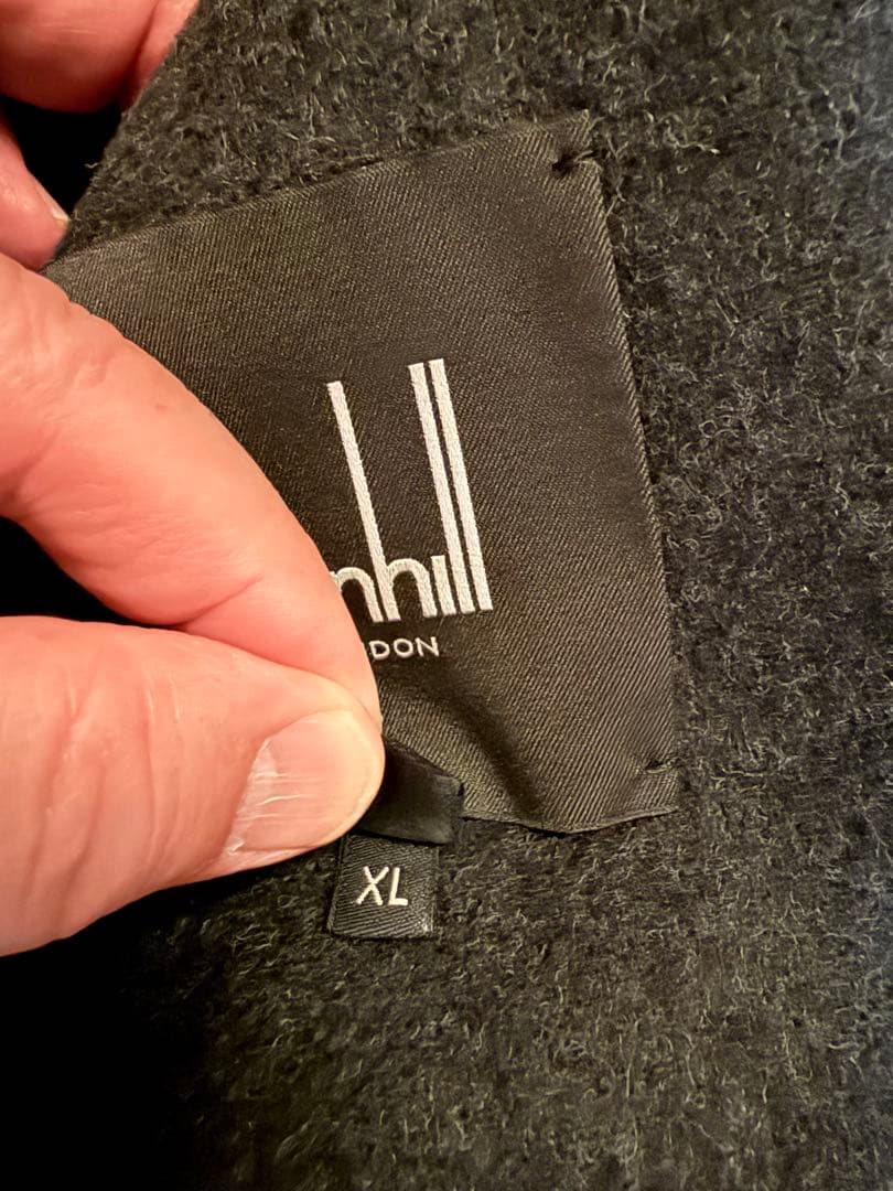 ダンヒル　グレー系チェック柄 ダッフルコート