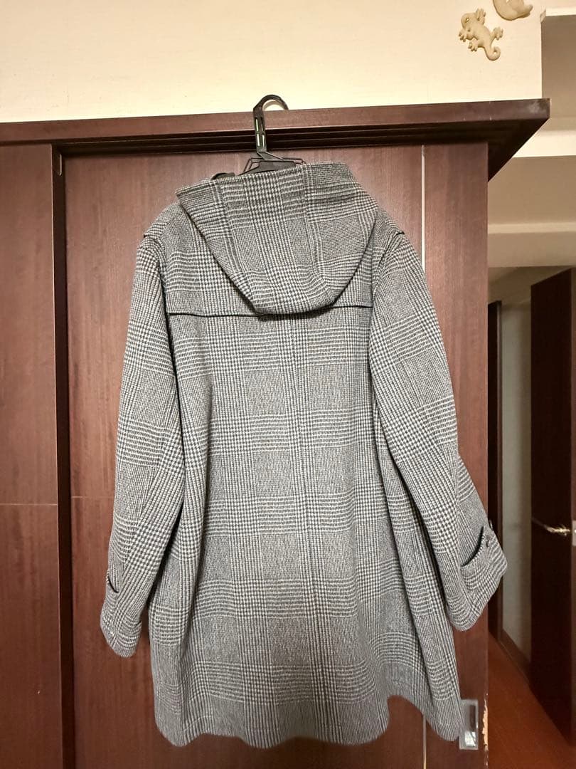 ダンヒル　グレー系チェック柄 ダッフルコート