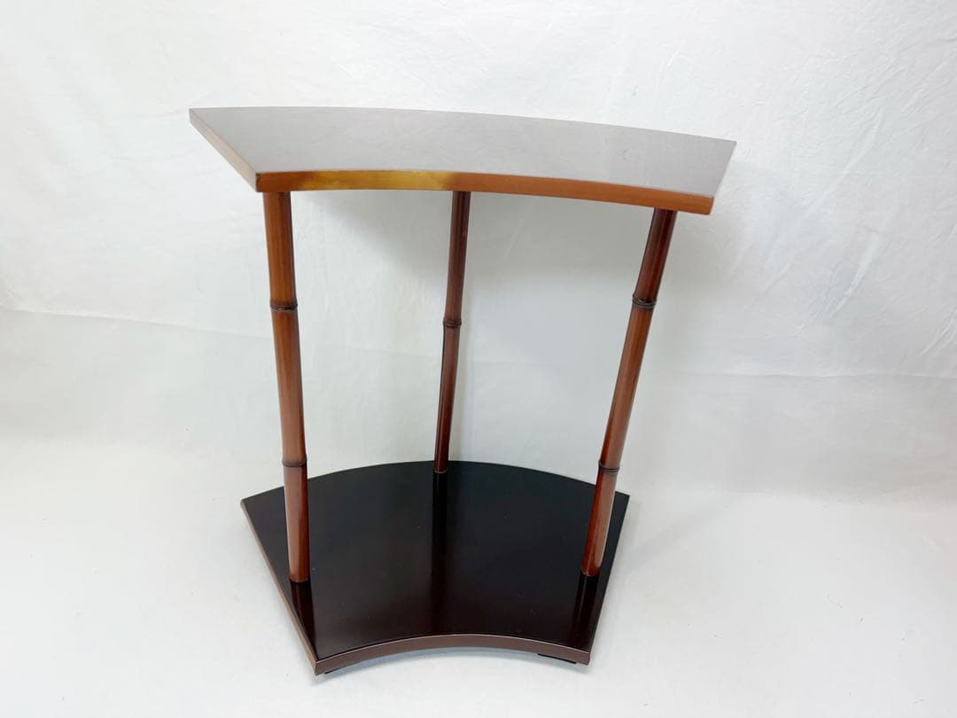 ほぼ未使用 茶道具 靖斎作 而妙斎好写 煤竹柱 扇面棚 元箱