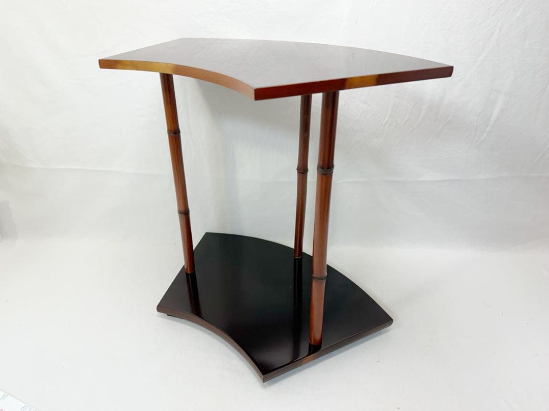 ほぼ未使用 茶道具 靖斎作 而妙斎好写 煤竹柱 扇面棚 元箱