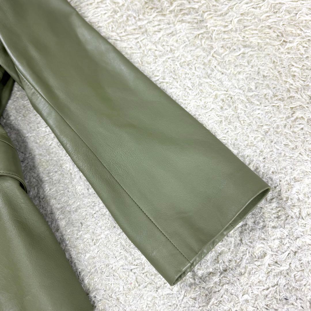 希少カラー★バルマン ラムレザー ジャケット グリーン ロゴボタン XL