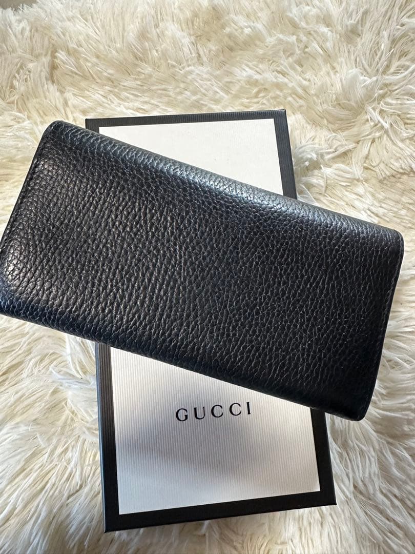 GUCCI ブラックレザー長財布
