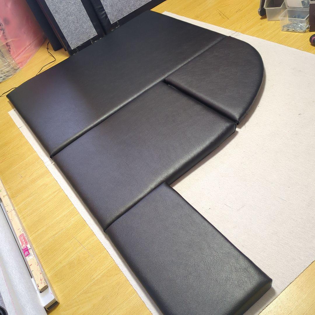 【にゃーさん】フラット4点セット&ベット4分割【ブラックレザー】