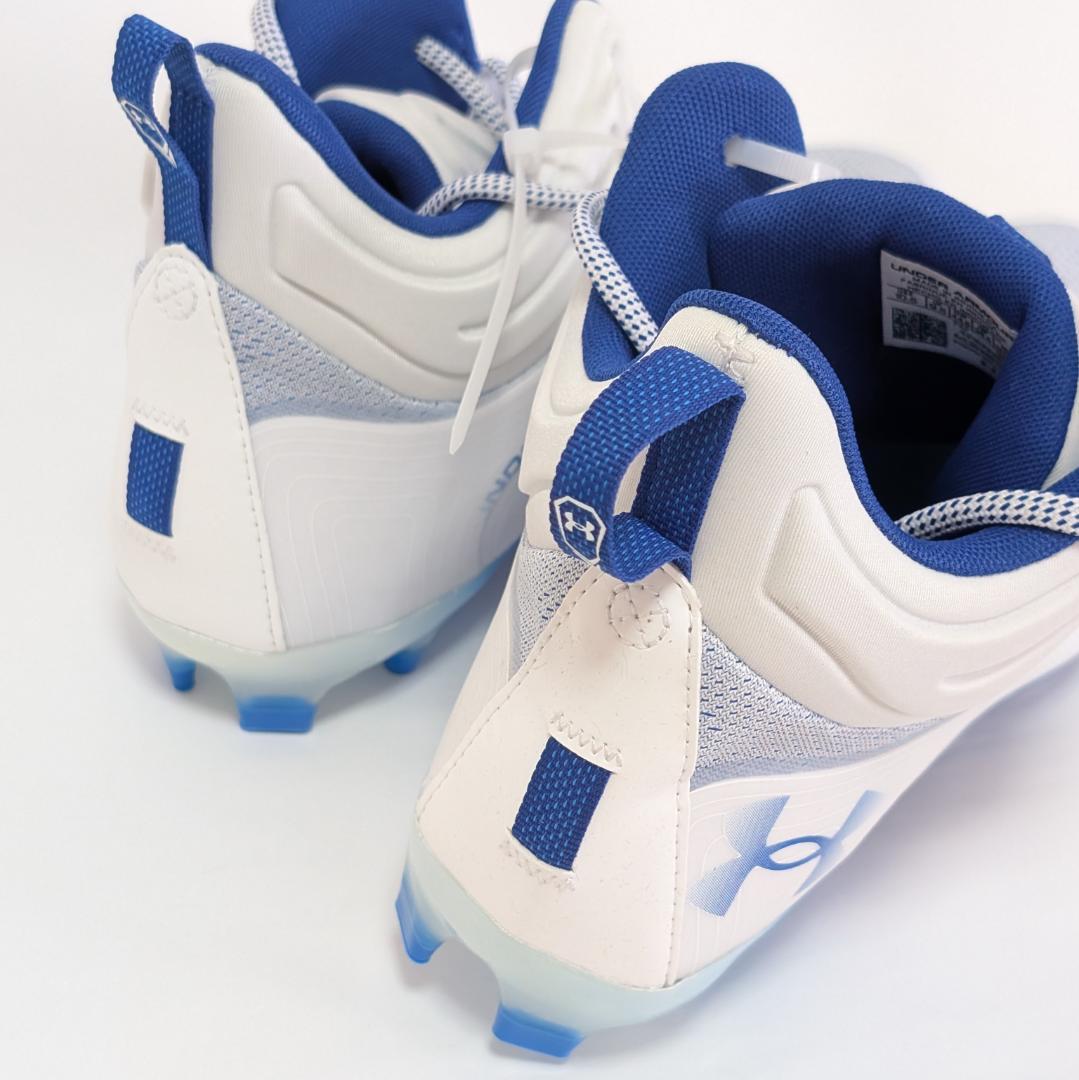 アンダーアーマー アメフトスパイク ハイカット ホワイトブルー 28.5㎝