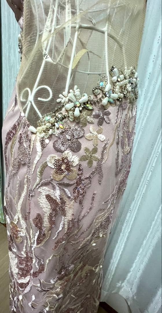 エンジェルアールビーズ刺繍ロングドレス【M】