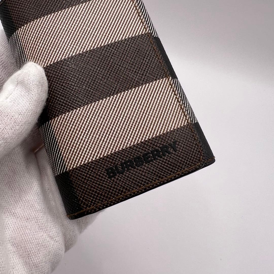 BURBERRY キーケース　6連　ノバストライプ　チェック　ブラウン　レザー