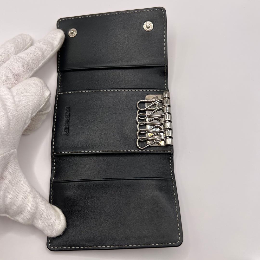 BURBERRY キーケース　6連　ノバストライプ　チェック　ブラウン　レザー