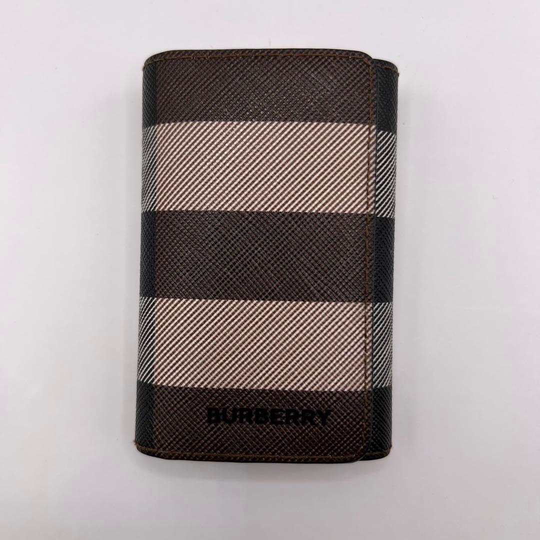 BURBERRY キーケース　6連　ノバストライプ　チェック　ブラウン　レザー
