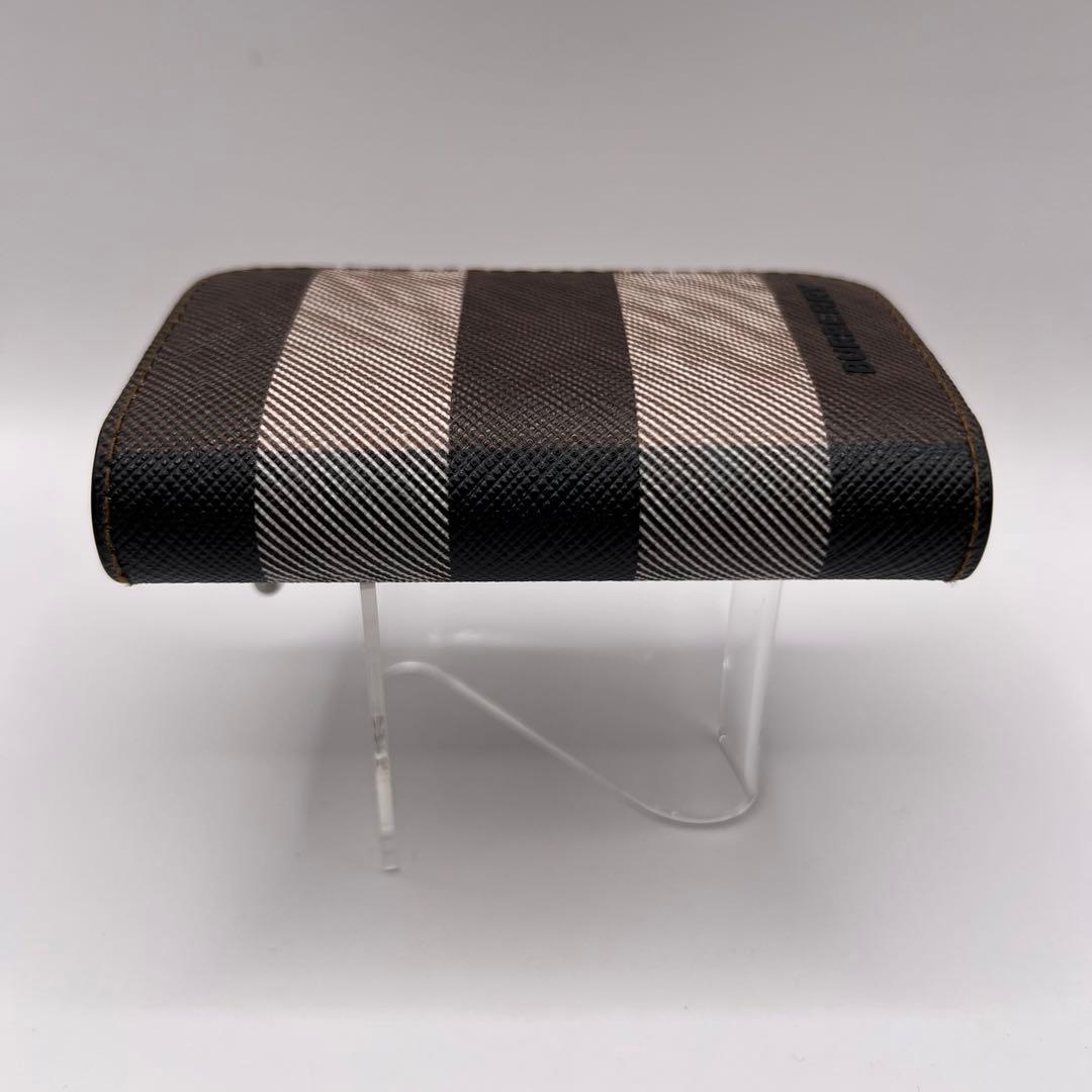 BURBERRY キーケース　6連　ノバストライプ　チェック　ブラウン　レザー