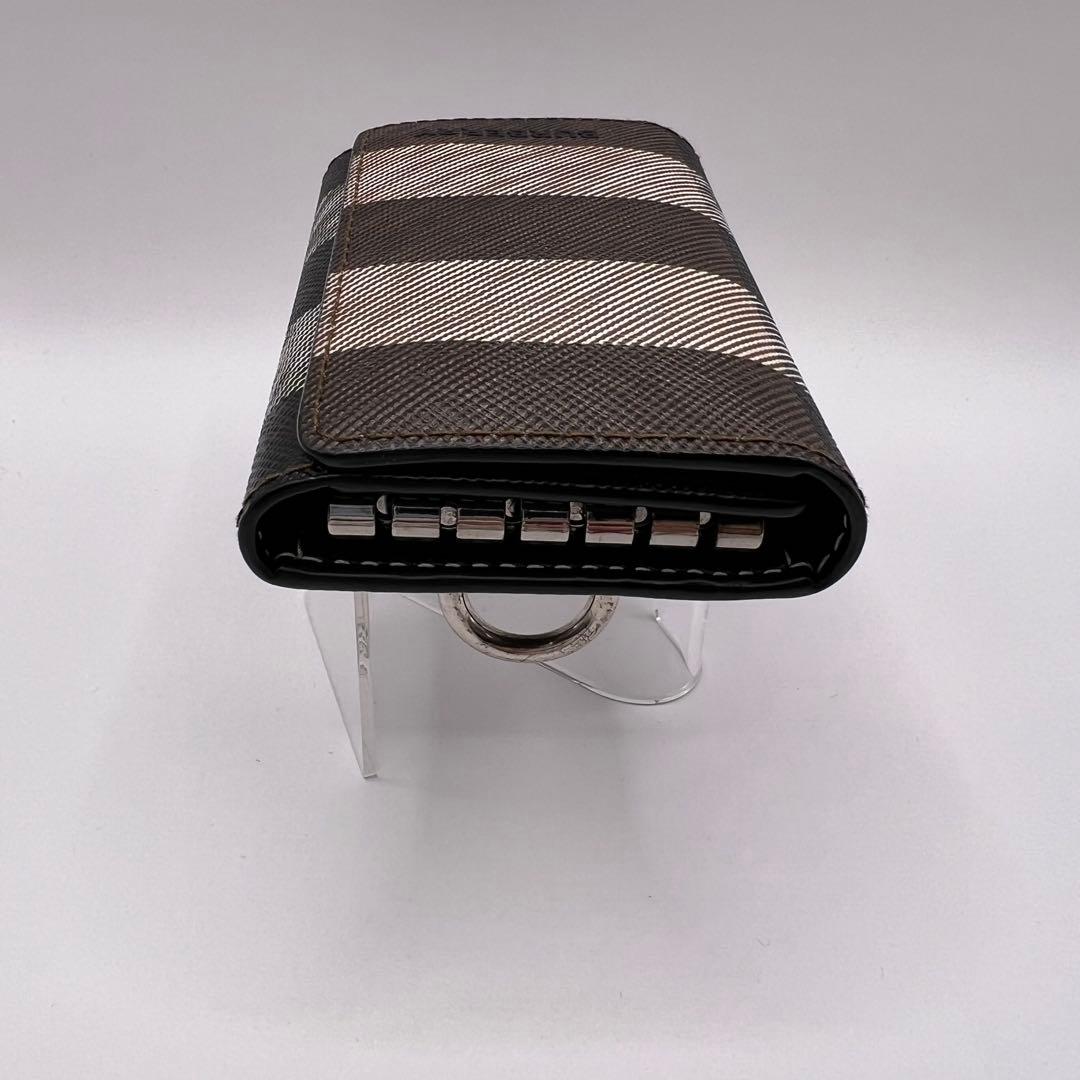 BURBERRY キーケース　6連　ノバストライプ　チェック　ブラウン　レザー
