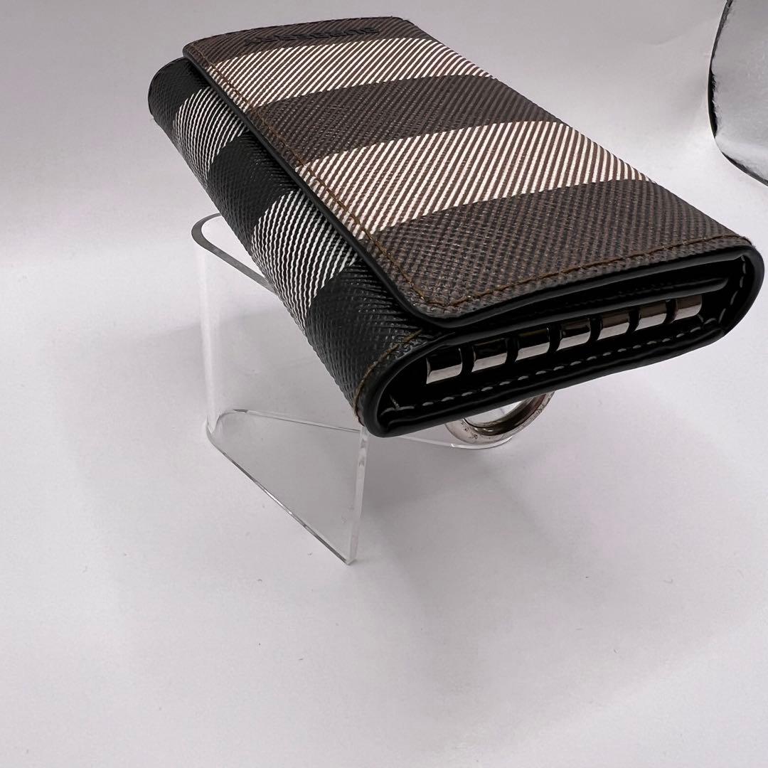 BURBERRY キーケース　6連　ノバストライプ　チェック　ブラウン　レザー
