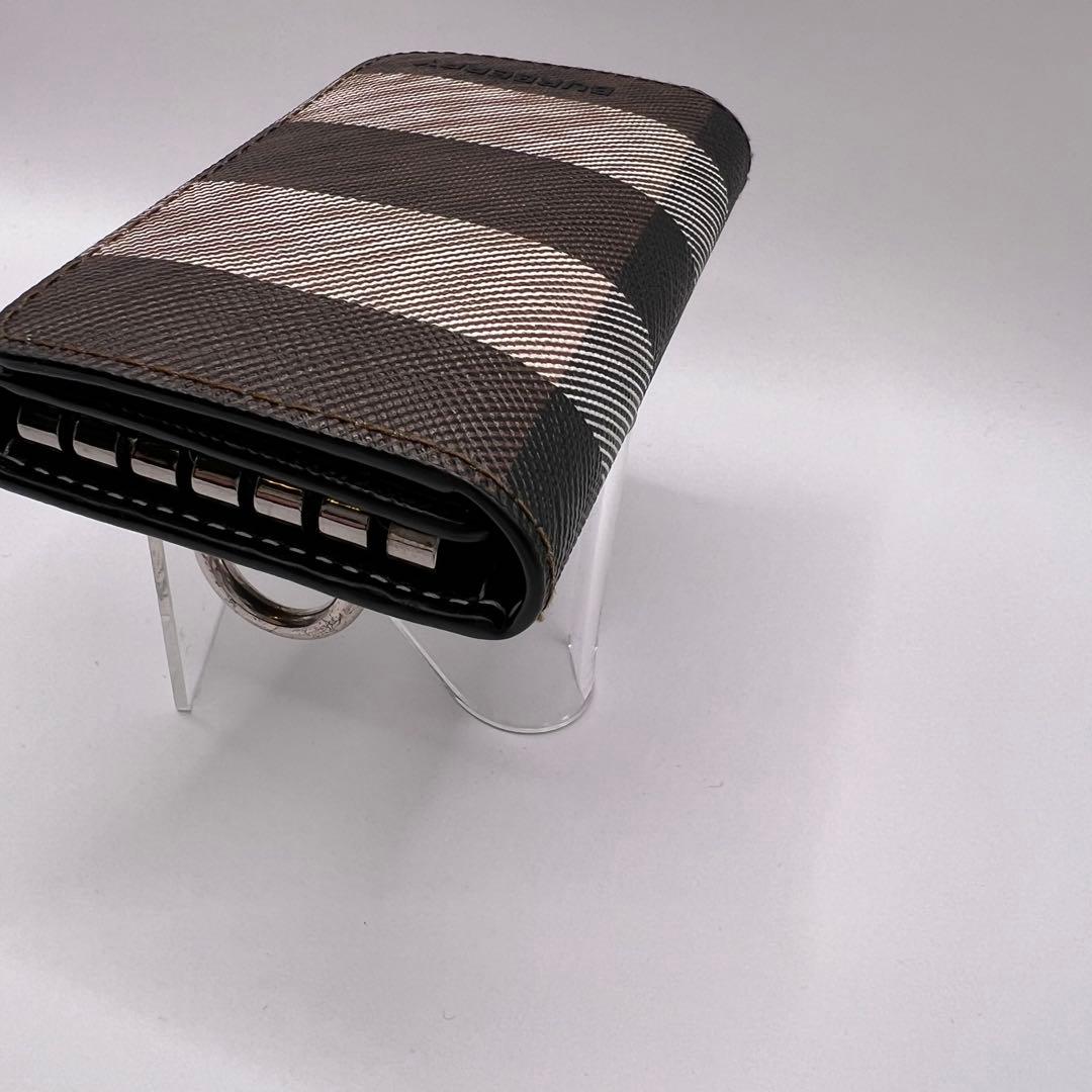 BURBERRY キーケース　6連　ノバストライプ　チェック　ブラウン　レザー