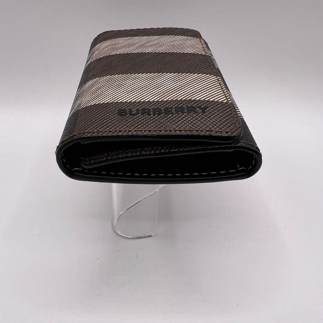 BURBERRY キーケース　6連　ノバストライプ　チェック　ブラウン　レザー